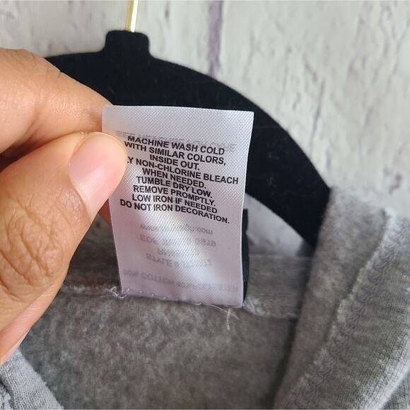 Disney Minnie Mouse Gray Oversized Graphic Red Sleeve Hoodie Small - Picture 6 of 12